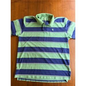 IZOD Men's Green & Blue Striped Short Sleeve Polo Shirt - Size XL